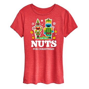 Women's Sesame Street Nuts For Christmas Graphic Tee