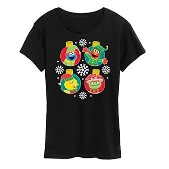 Women's Sesame Street Ornament Grid Graphic Tee