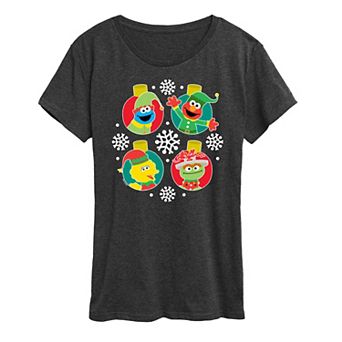 Women's Sesame Street Ornament Grid Graphic Tee
