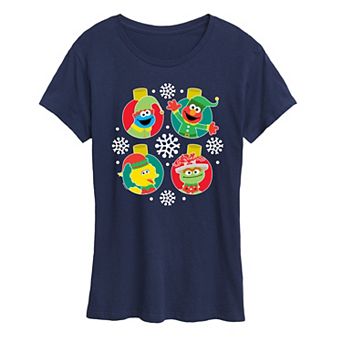 Women's Sesame Street Ornament Grid Graphic Tee