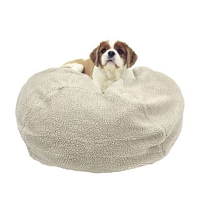 Sherpa Puff Ball Dog Bed