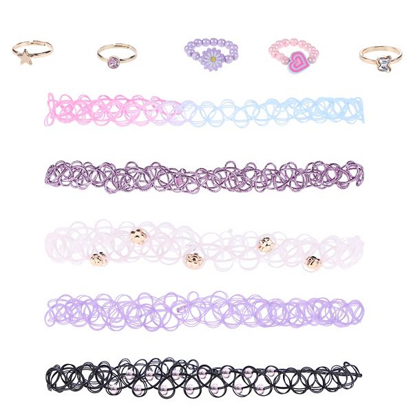 Girls Elli by Capelli 10-piece Choker Necklace & Ring Set