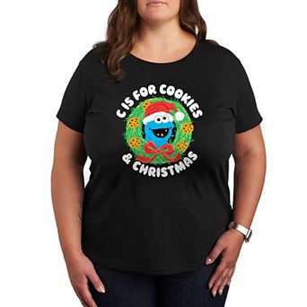 Plus Sesame Street Cookies Christmas Graphic Tee