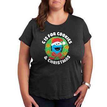 Plus Sesame Street Cookies Christmas Graphic Tee