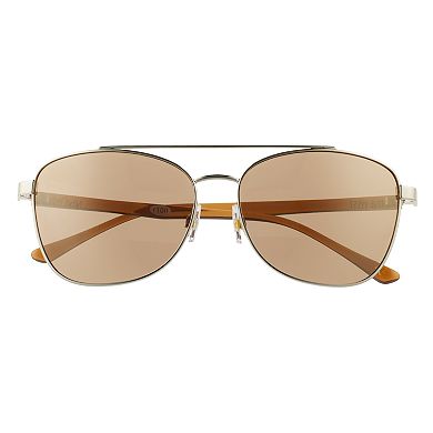 Women's Nine West Medium Gold Aviator Sunglasses