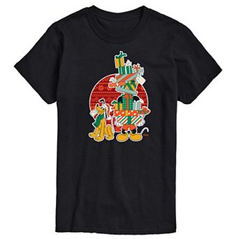 Disney's Mickey Mouse & Pluto Men's Presents Graphic Tee