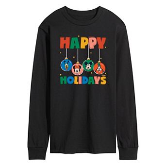 Disney's Mickey Mouse & Friends Men's Ornaments Long Sleeve Graphic Tee