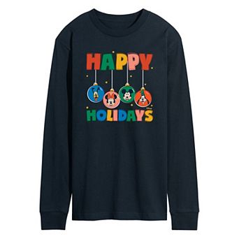 Disney's Mickey Mouse & Friends Men's Ornaments Long Sleeve Graphic Tee