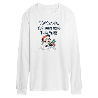 Disney's Mickey Mouse Men's I've Been Good Long Sleeve Graphic Tee