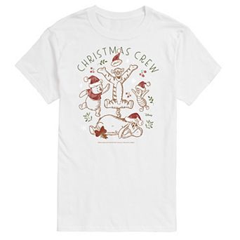 Disney's Winnie The Pooh Men's Christmas Crew Graphic Tee