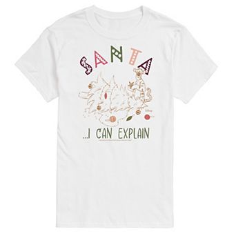 Disney's Winnie The Pooh Men's Santa I Can Explain Graphic Tee