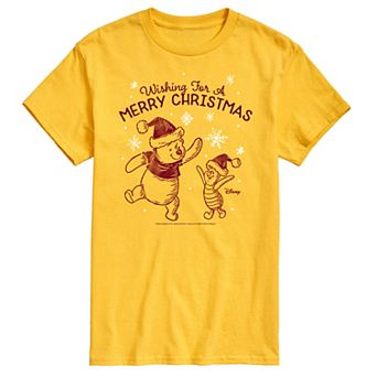 Disney's Winnie The Pooh Men's Wish For Merry Christmas Graphic Tee