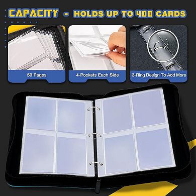 Clovercat 400 Pocket Album Trading Card Binder, Expandable, Waterproof
