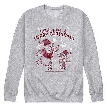 Disney's Winnie The Pooh Men's Merry Christmas Fleece Sweatshirt