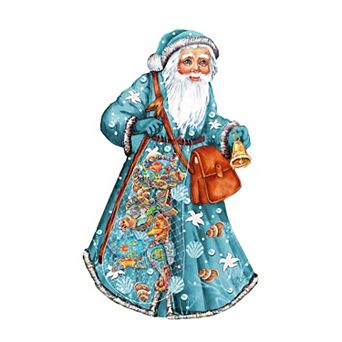 Fishermen Santa Coastal 24-Inch Handcrafted Wooden Door Decor by G. DeBrekht - Holiday Decor