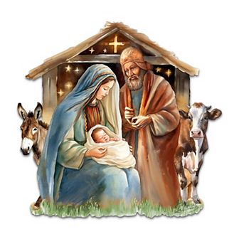 Born Under Bright Star Nativity Holiday 24-Inch Door Decor by G. Debrekht - Inspirational Decor