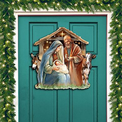 Born Under Bright Star Nativity Holiday 24-Inch Door Decor by G. Debrekht - Inspirational Decor