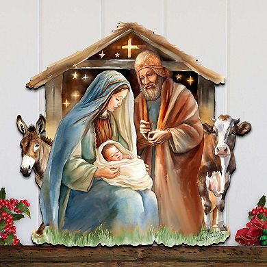 Born Under Bright Star Nativity Holiday 24-Inch Door Decor by G. Debrekht - Inspirational Decor