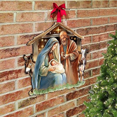 Born Under Bright Star Nativity Holiday 24-Inch Door Decor by G. Debrekht - Inspirational Decor