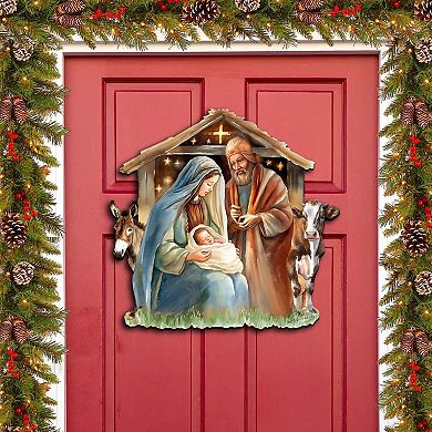 Born Under Bright Star Nativity Holiday 24-Inch Door Decor by G. Debrekht - Inspirational Decor