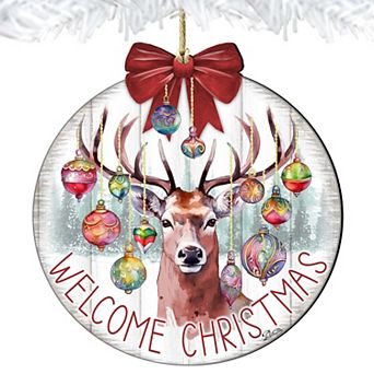 Welcome Christmas Wooden Christmas Ornaments by G. Debrekht - Christmas Decor