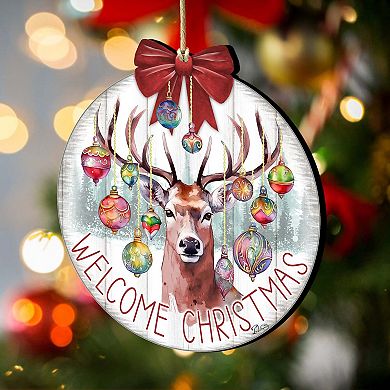 Welcome Christmas Wooden Christmas Ornaments by G. Debrekht - Christmas Decor