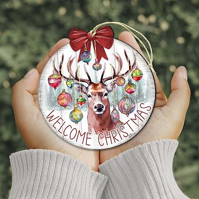 Welcome Christmas Wooden Christmas Ornaments by G. Debrekht - Christmas Decor