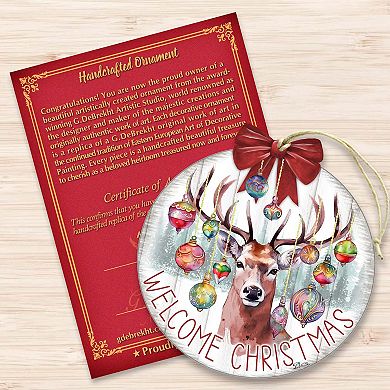 Welcome Christmas Wooden Christmas Ornaments by G. Debrekht - Christmas Decor
