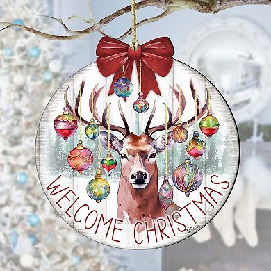 Welcome Christmas Wooden Christmas Ornaments by G. Debrekht - Christmas Decor