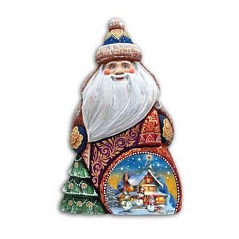 Christmas Night Santa Wood Carved Masterpiece Figurine By G. Debrekht - Christmas Decor