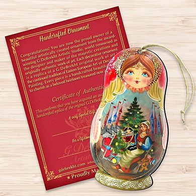 Set of 2 - Nutcracker Story Matreshka Wooden Christmas Ornaments by G. DeBrekht - Christmas Decor