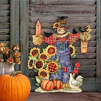 Bethany Scarecrow Halloween 24-Inch Door Decor by Susan Winget - Whimsical Thanksgiving Decor