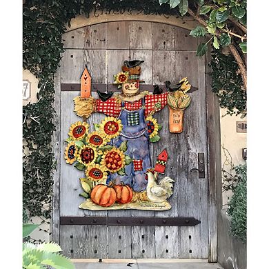Bethany Scarecrow Halloween 24-Inch Door Decor by Susan Winget - Whimsical Thanksgiving Decor