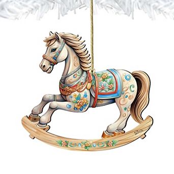 Rocking Horse Wooden Christmas Ornaments by G. Debrekht - Christmas Decor