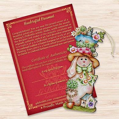 Set of 2 - Hailey Hare Wooden Holiday Ornaments Easter by J. Mills-Price - Easter Spring Decor