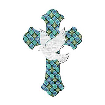 White Doves Cross Easter 24-Inch Handcrafted Wooden Door Decor by G. Debrekht - Easter Spring Decor