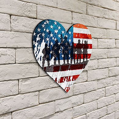 USA Military Heart Holiday Door Decor by G. DeBrekht - American Christmas Decor