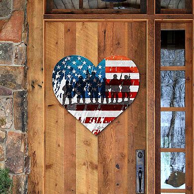 USA Military Heart Holiday Door Decor by G. DeBrekht - American Christmas Decor