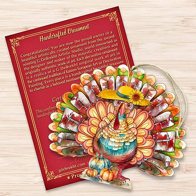 Thanksgiving Turkey Wooden Holiday Ornaments by G. DeBrekht - Thanksgiving Decor