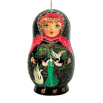 Set of 2 - Nesting Doll Wooden Christmas Ornaments by G. DeBrekht - Christmas Decor