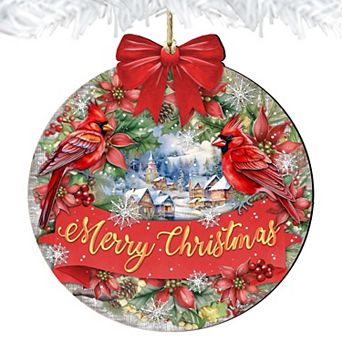 Merry Christmas Wooden Christmas Ornaments by G. Debrekht - Christmas Decor