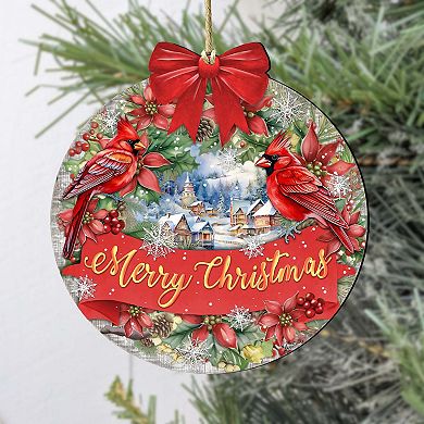 Merry Christmas Wooden Christmas Ornaments by G. Debrekht - Christmas Decor