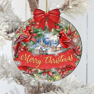 Merry Christmas Wooden Christmas Ornaments by G. Debrekht - Christmas Decor