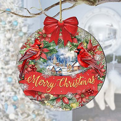 Merry Christmas Wooden Christmas Ornaments by G. Debrekht - Christmas Decor