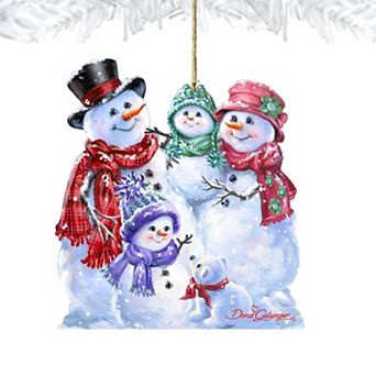 Set of 2 - Snowflake Family Wooden Holiday Ornaments by Gelsinger - Nativity Holiday Decor