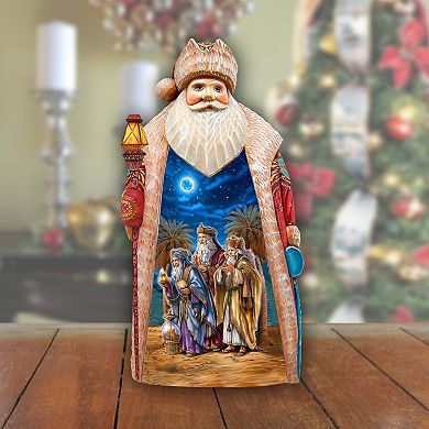 Three Kings Journey Santa Hand-painted Wood Carved Masterpiece By G. Debrekht