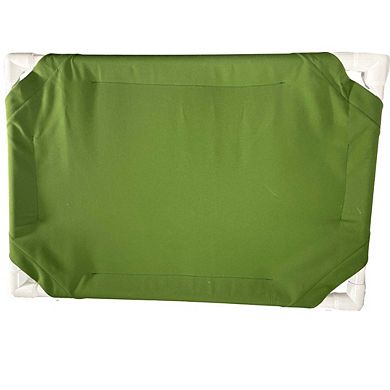 Truman + Teddy (Grass) Easy-to-clean Handcrafted Elevated, Cot-Style Dog Bed 