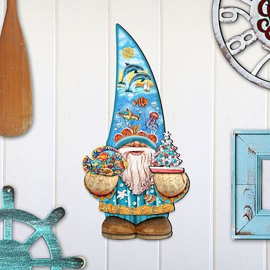 Coastal Gnome Dwarf Coastal Door Decor by G. DeBrekht - Coastal Holiday Decor