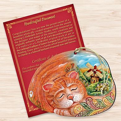 Set of 2 - Kitten Wooden Christmas Ornaments Christmas by G. DeBrekht - Easter Spring Decor