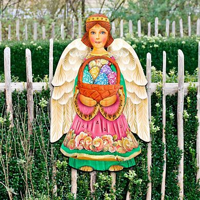 Easter Angel Easter 24-Inch Handcrafted Wooden Door Decor by G. DeBrekht - Spring Decor